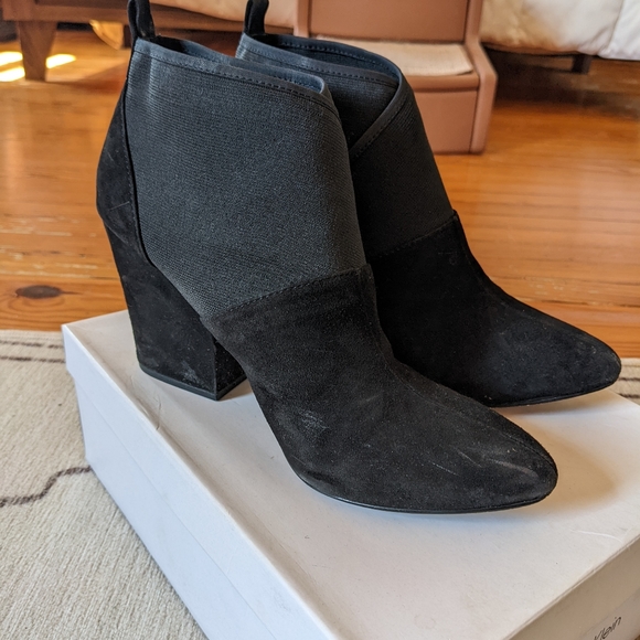 Calvin Klein Black Zella Suede Booties - Picture 8 of 11